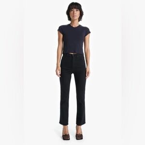 MOTHER The Tripper Sneak Ankle Fray High Rise Not Guilty Black Jeans Size 25